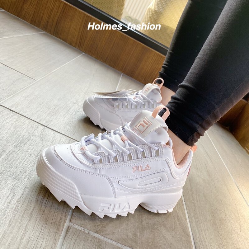 白白 30点＋2点 現貨FILA disruptor 2 鋸齒老爹鞋FS1HTB1074X 白粉色220 / 240